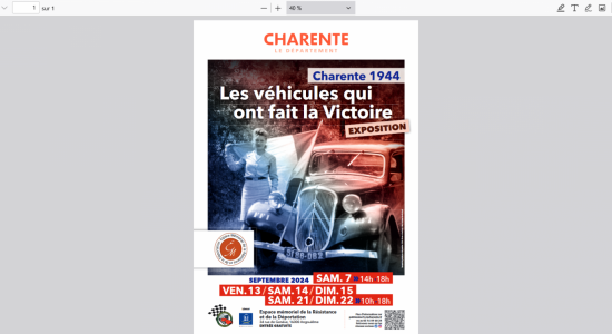 Journées européennes du patrimoine –  Exposition « Charente 1944 : les véhicules qui ont fait la victoire »